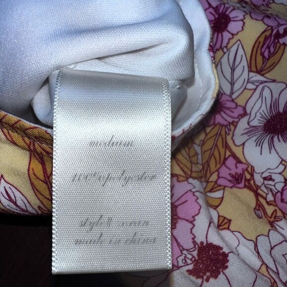 Altar’d State Boho Floral Puff Sleeve Square Neck Lace Up Back Crop Top Women M - Picture 10 of 11